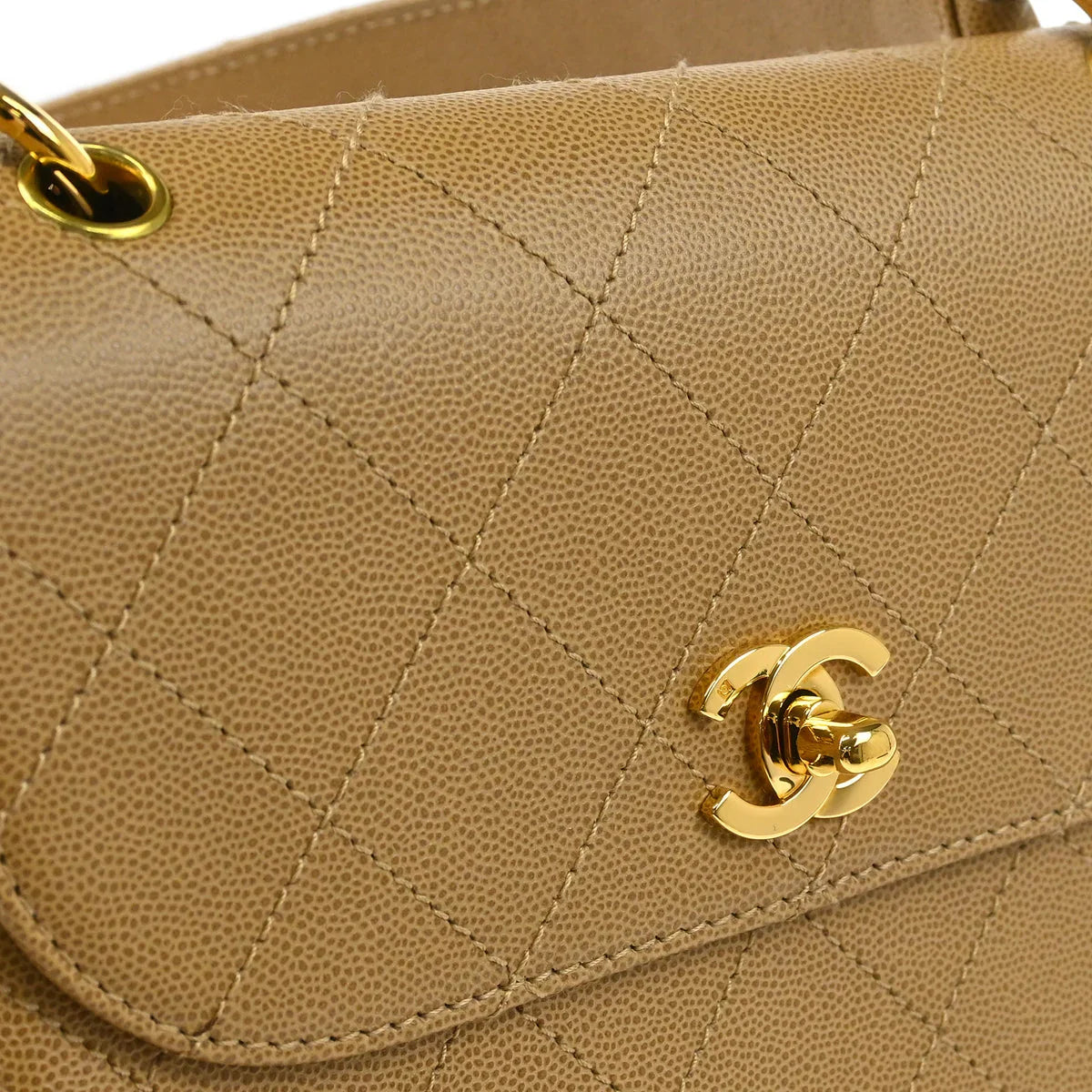 Chanel 1997-1999 Beige Caviar Shoulder Bag