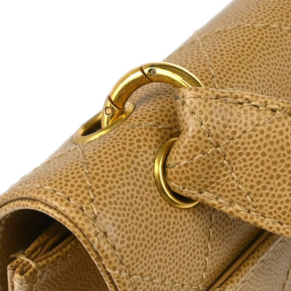 Chanel 1997-1999 Beige Caviar Shoulder Bag