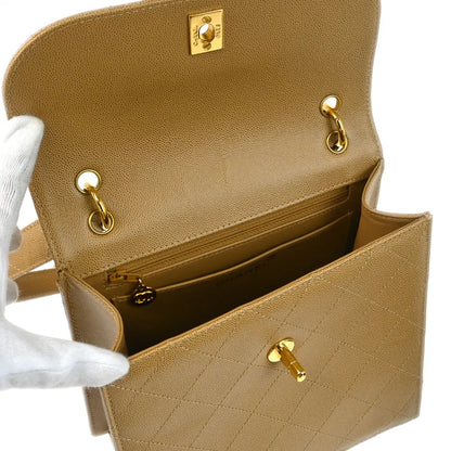 Chanel 1997-1999 Beige Caviar Shoulder Bag