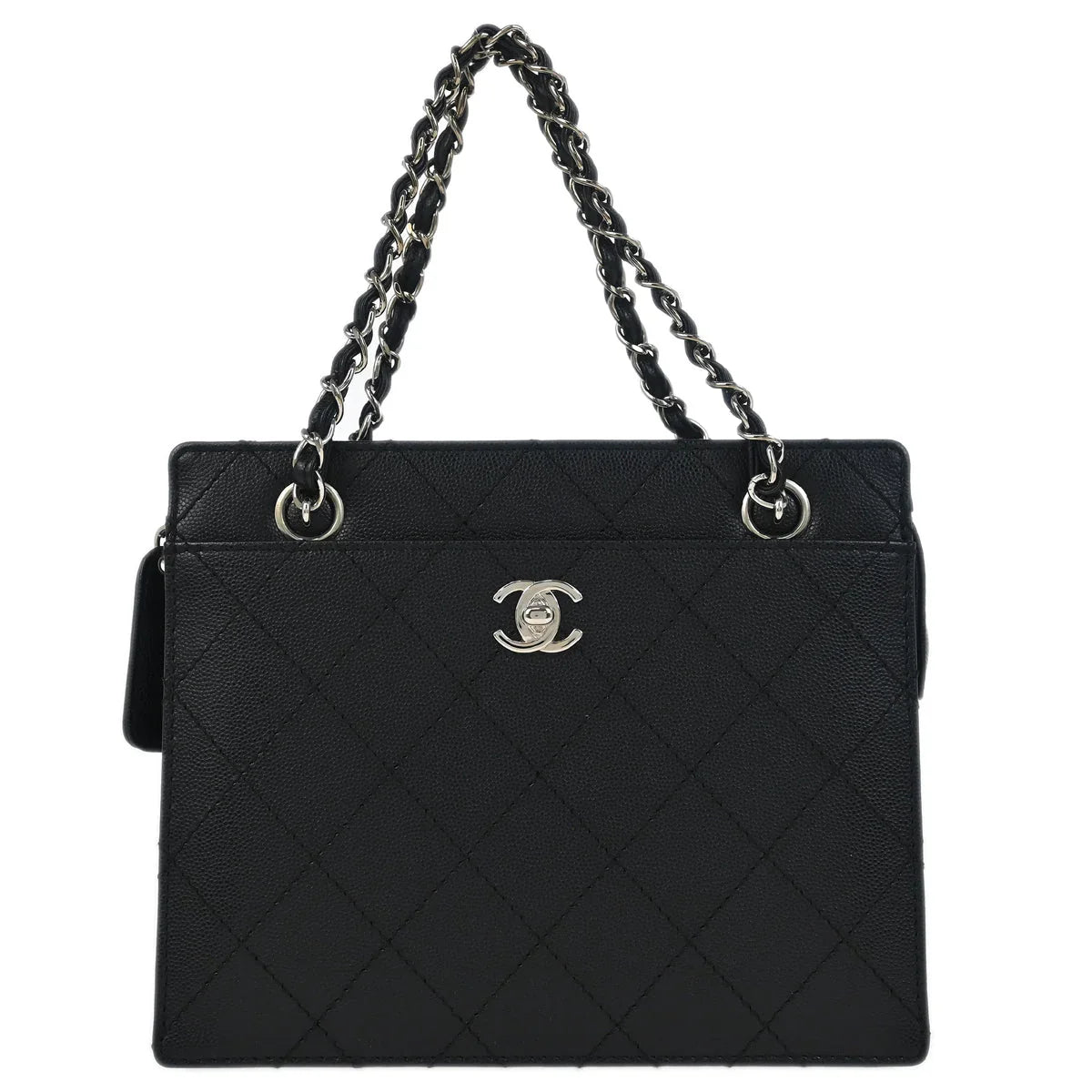 Chanel 1997-1999 Black Caviar Handbag 185475