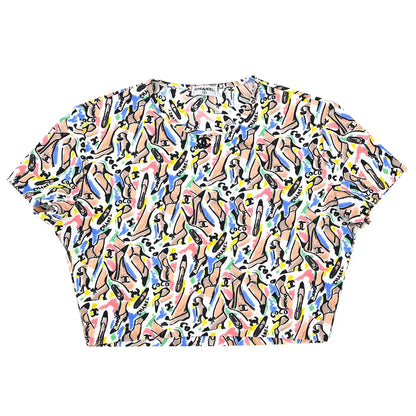 Chanel 1995 spring shoe-print cropped T-shirt #44
