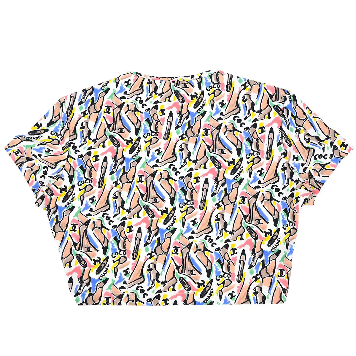 Chanel 1995 spring shoe-print cropped T-shirt #44