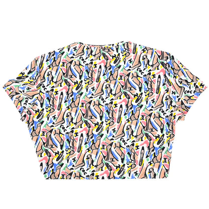Chanel 1995 spring shoe-print cropped T-shirt #44