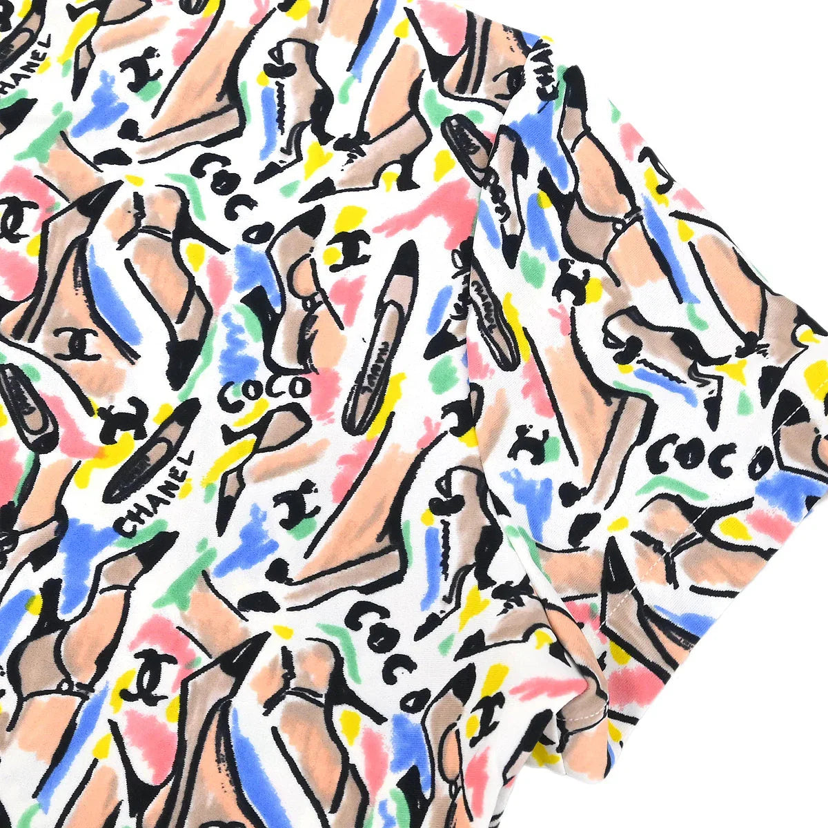 Chanel 1995 spring shoe-print cropped T-shirt #44