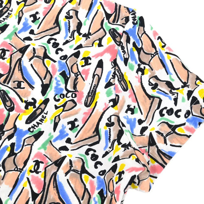 Chanel 1995 spring shoe-print cropped T-shirt #44
