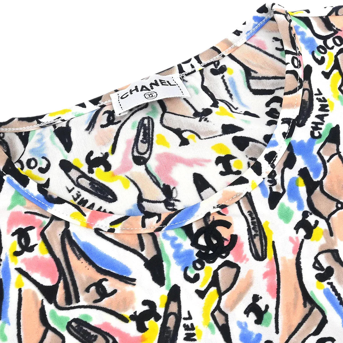 Chanel 1995 spring shoe-print cropped T-shirt #44