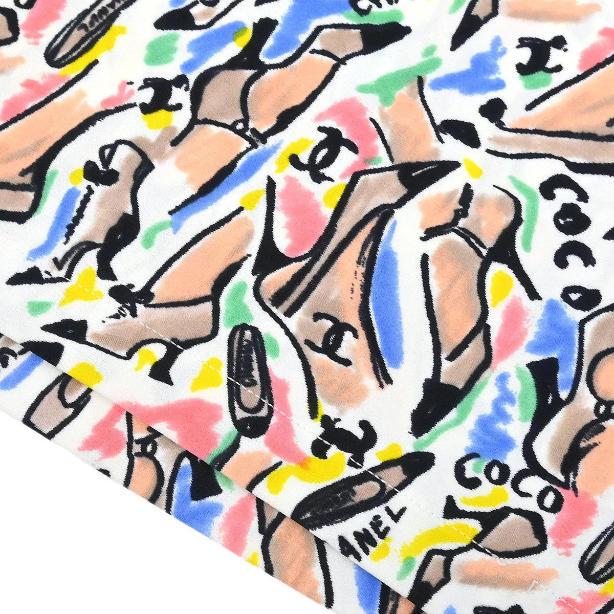 Chanel 1995 spring shoe-print cropped T-shirt #44