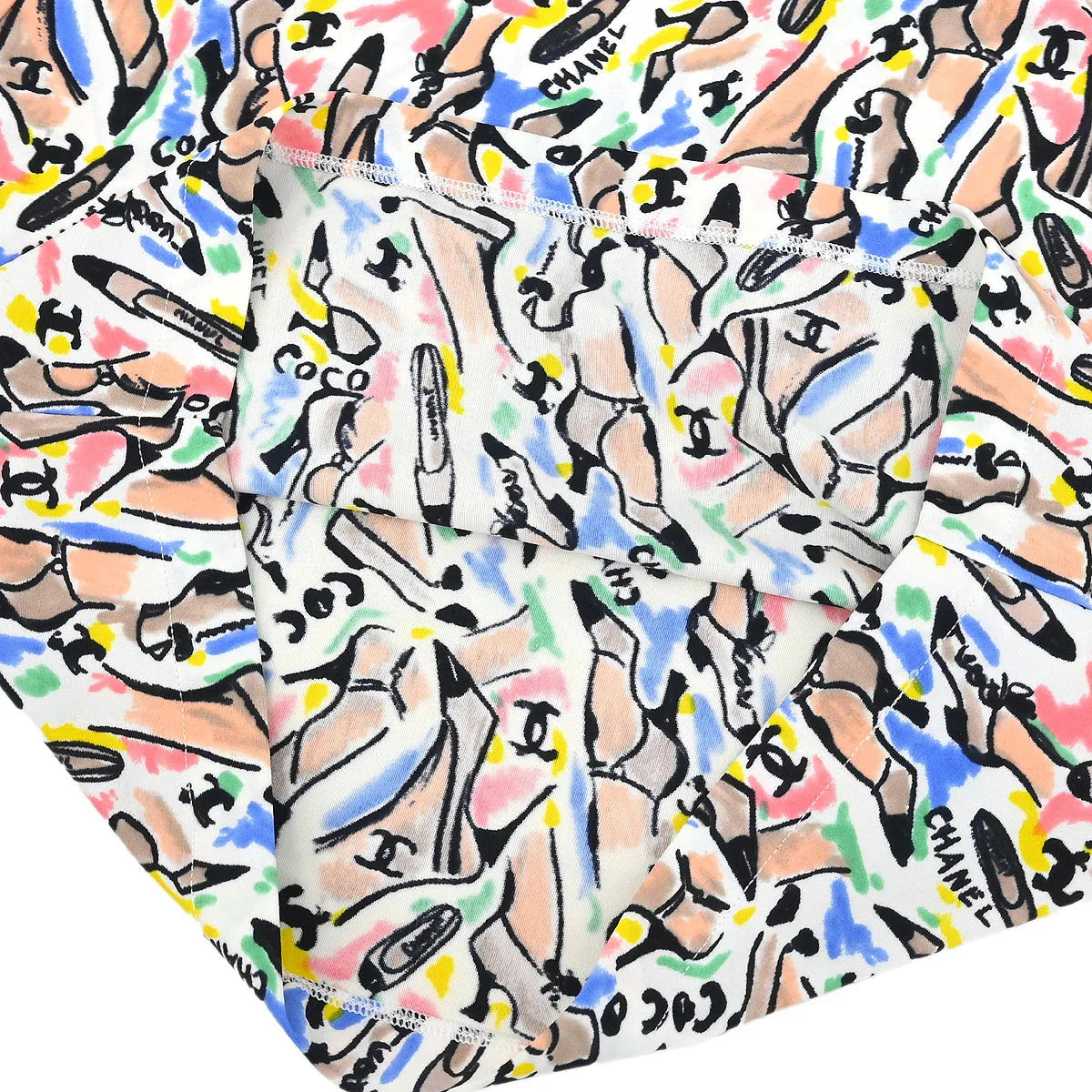 Chanel 1995 spring shoe-print cropped T-shirt #44