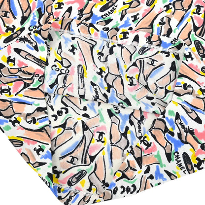 Chanel 1995 spring shoe-print cropped T-shirt #44