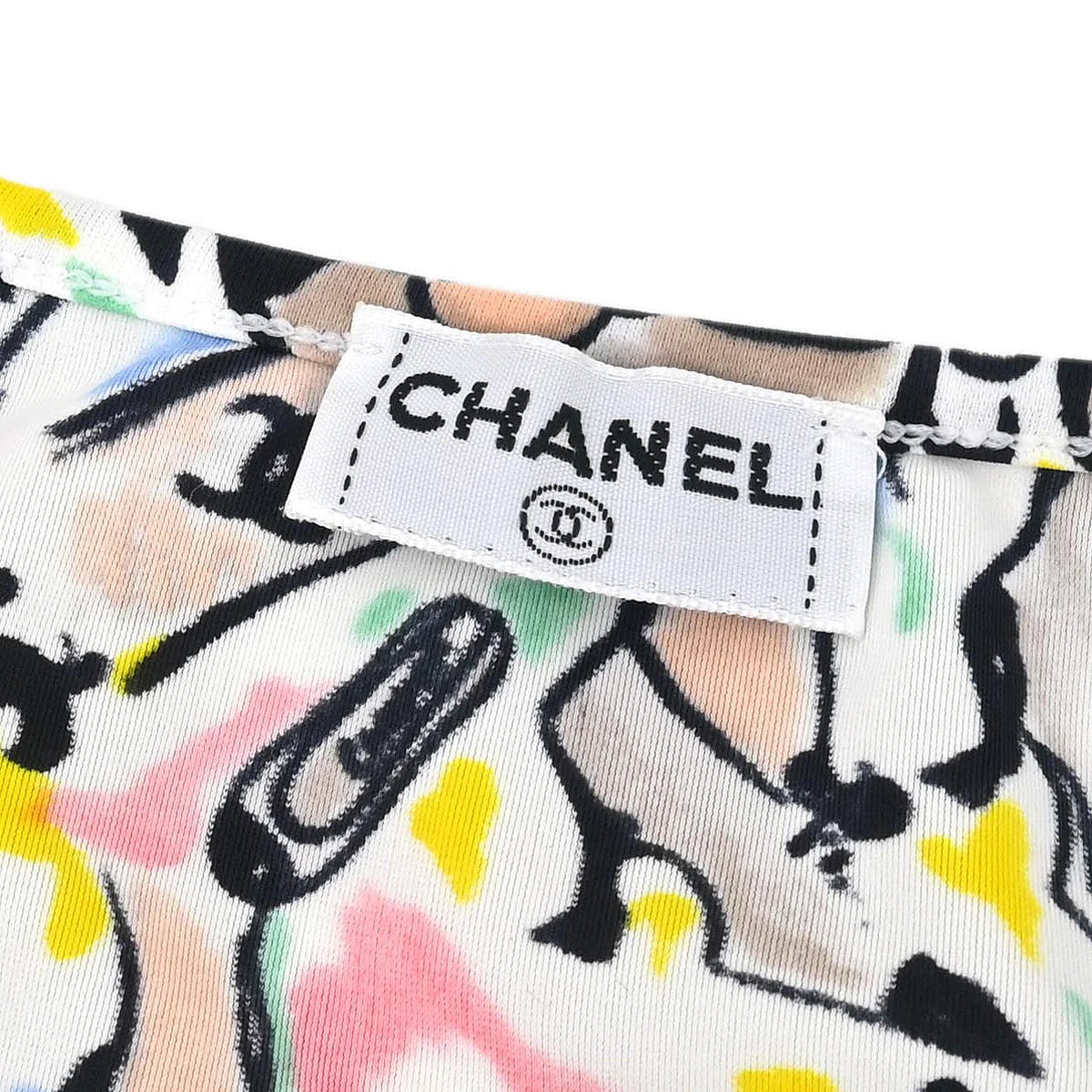 Chanel 1995 spring shoe-print cropped T-shirt #44