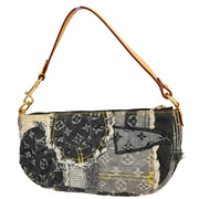 Louis Vuitton 2007 Gray Monogram Denim Patchwork Pouchy Handbag M95383