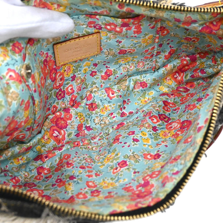 Louis Vuitton 2007 Gray Monogram Denim Patchwork Pouchy Handbag M95383