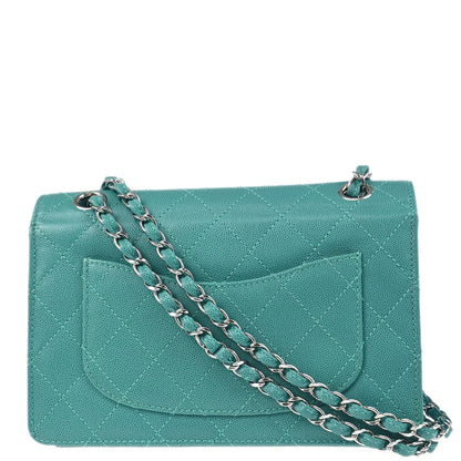 Chanel 1997-1999 Emerald Green Caviar Single Flap Shoulder Bag
