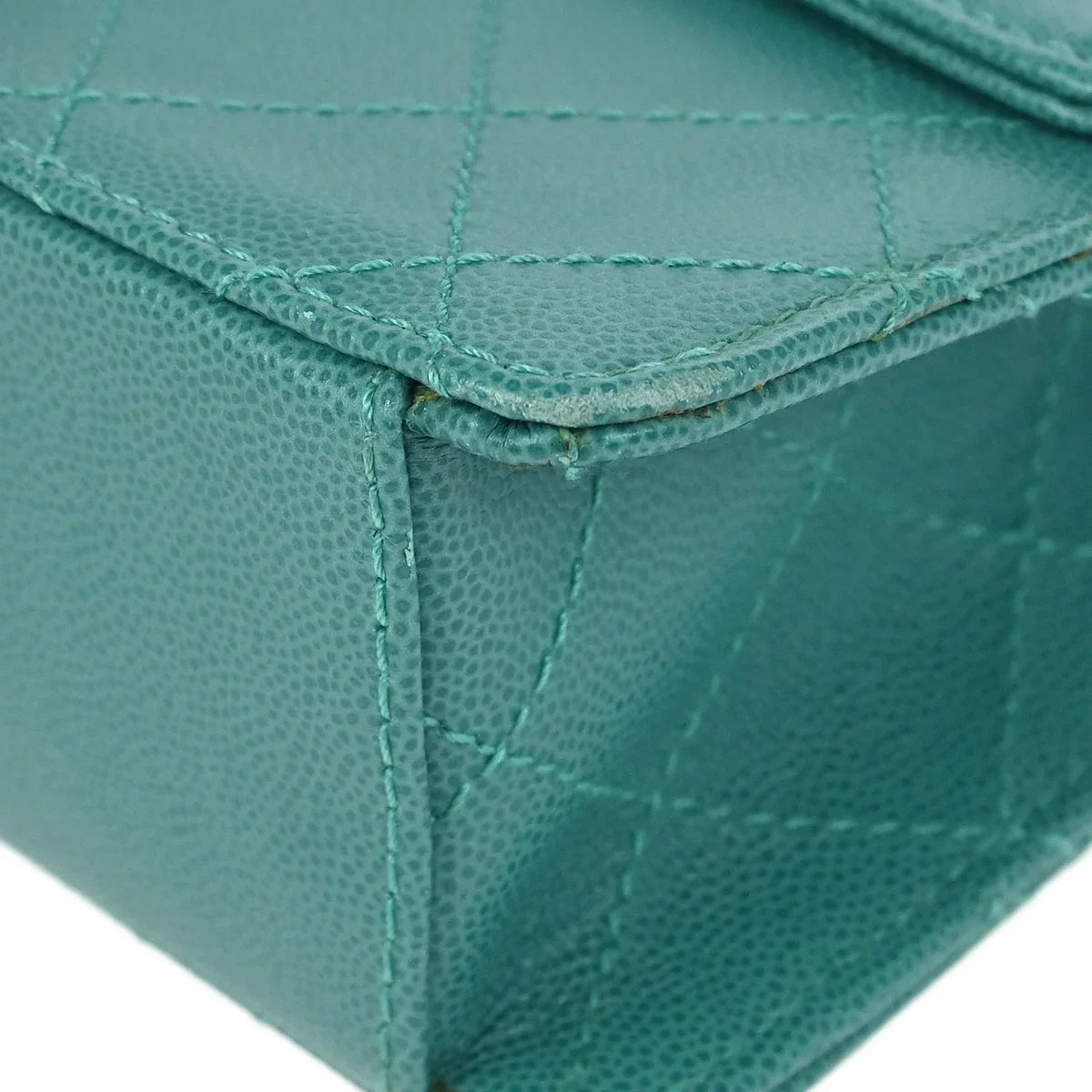 Chanel 1997-1999 Emerald Green Caviar Single Flap Shoulder Bag