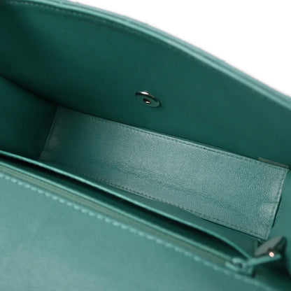 Chanel 1997-1999 Emerald Green Caviar Single Flap Shoulder Bag