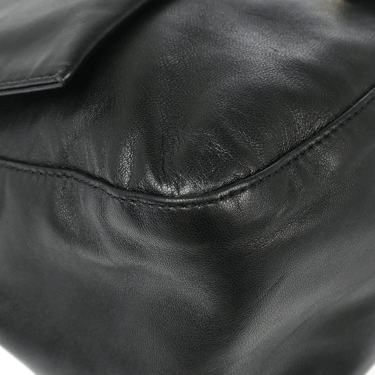 Fendi Black Leather Mamma Baguette Handbag