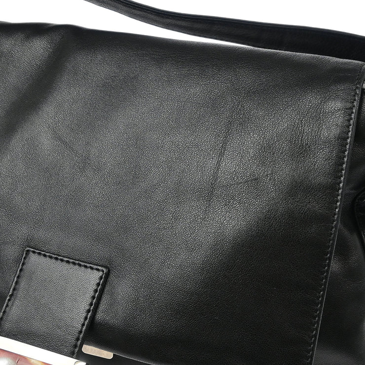 Fendi Black Leather Mamma Baguette Handbag