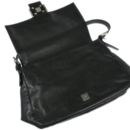Fendi Black Leather Mamma Baguette Handbag