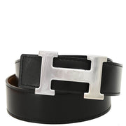 Hermes 2004 Black Box Calf Constance Reversible Belt #75 Small Good