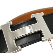 Hermes 2004 Black Box Calf Constance Reversible Belt #75 Small Good