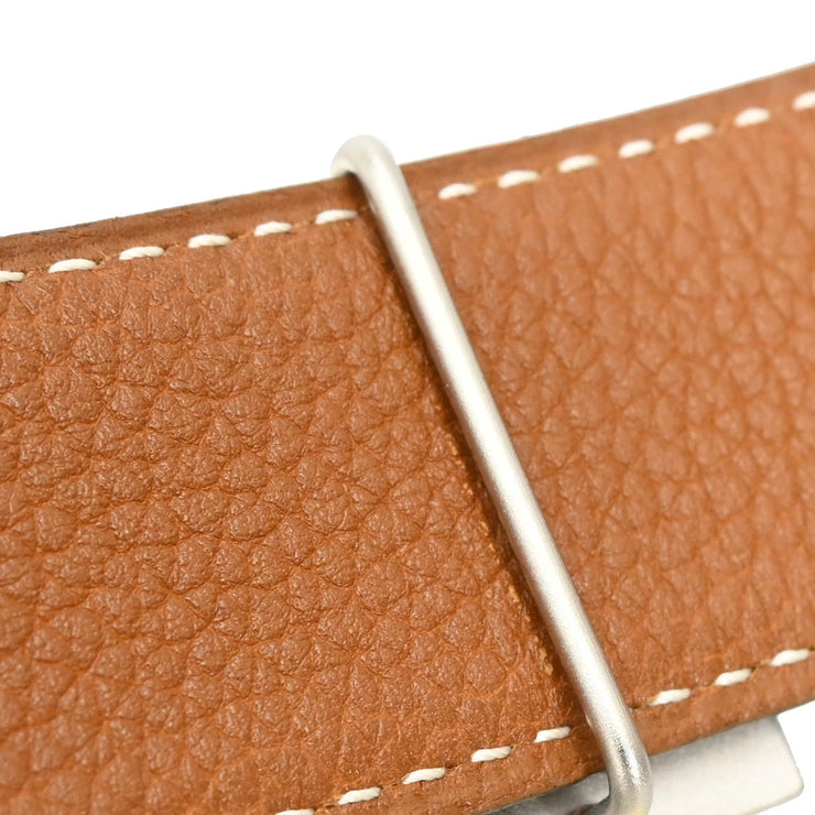Hermes 2004 Black Box Calf Constance Reversible Belt #75 Small Good