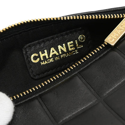 Chanel 2002-2003 Black Lambskin Choco Bar Pouch Bag