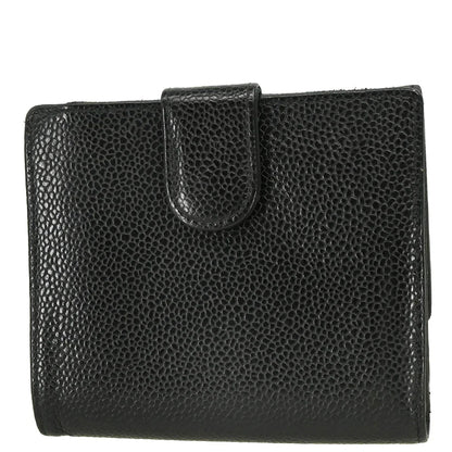 Chanel 2003-2004 Black Caviar Trifold Wallet
