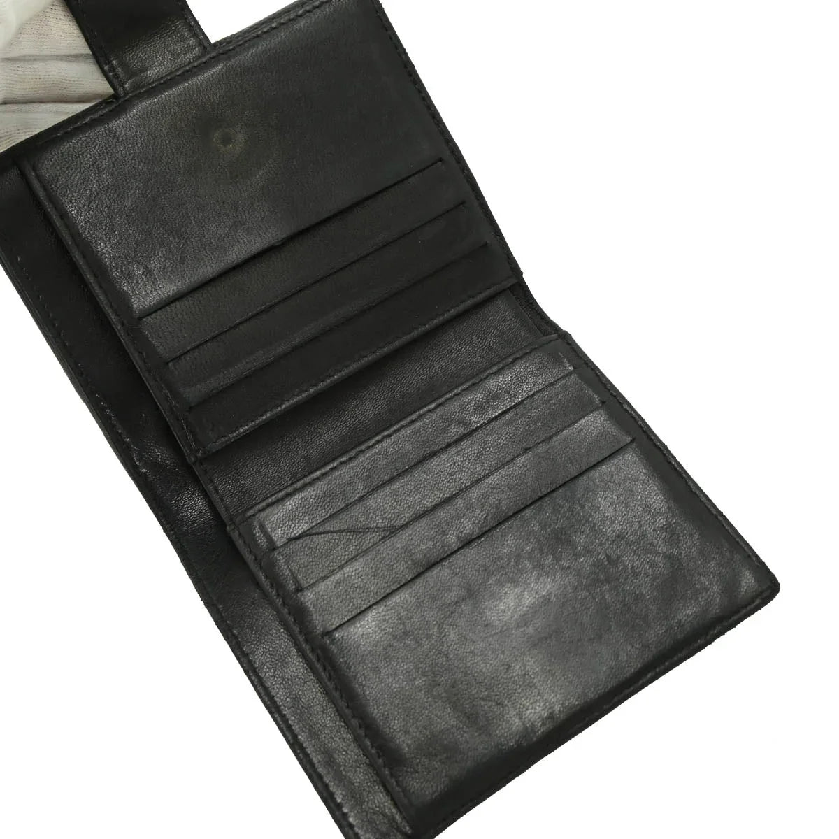 Chanel 2003-2004 Black Caviar Trifold Wallet