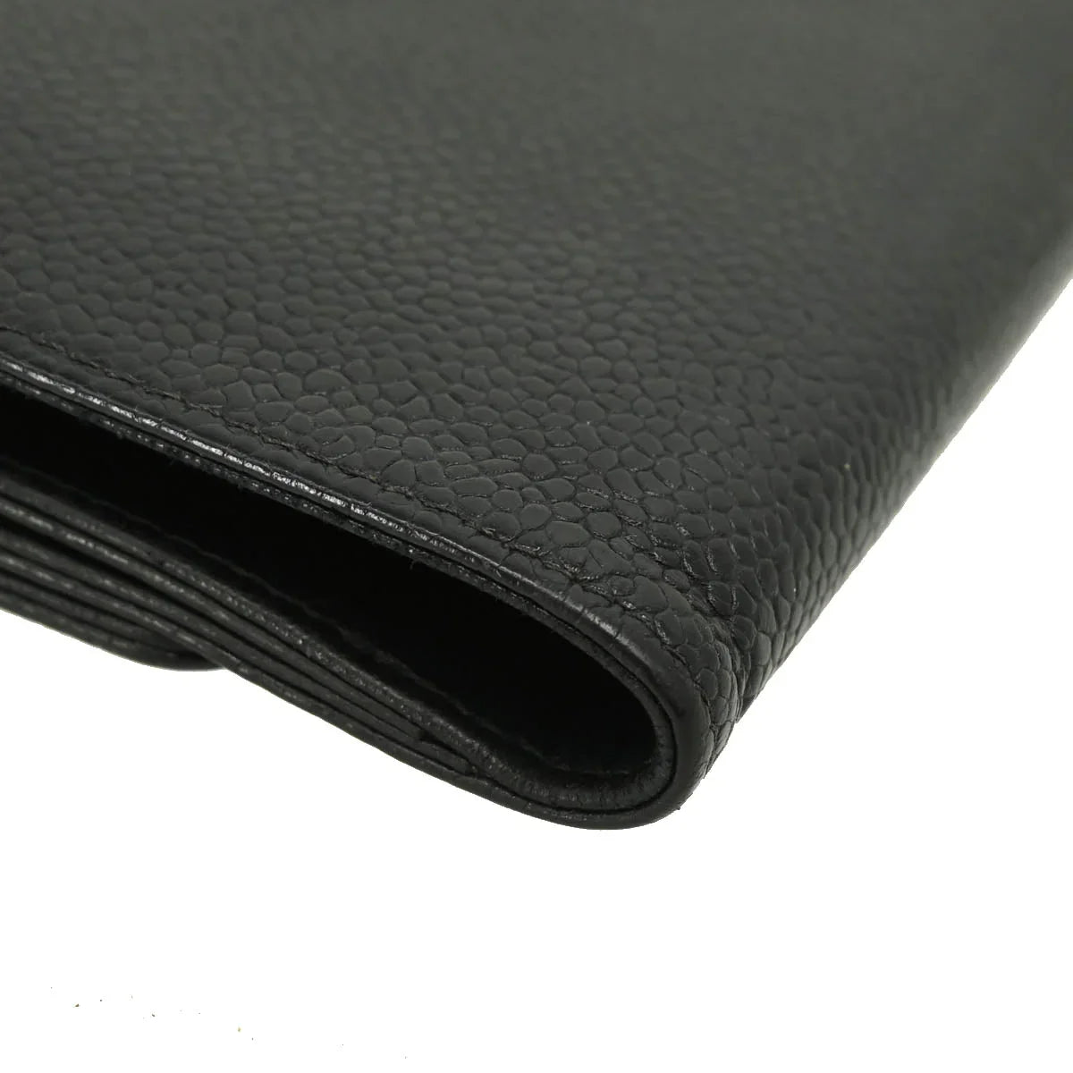 Chanel 2003-2004 Black Caviar Trifold Wallet