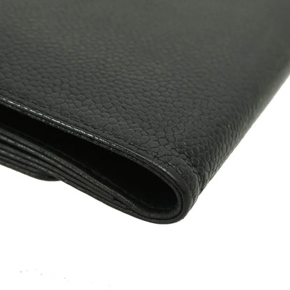 Chanel 2003-2004 Black Caviar Trifold Wallet