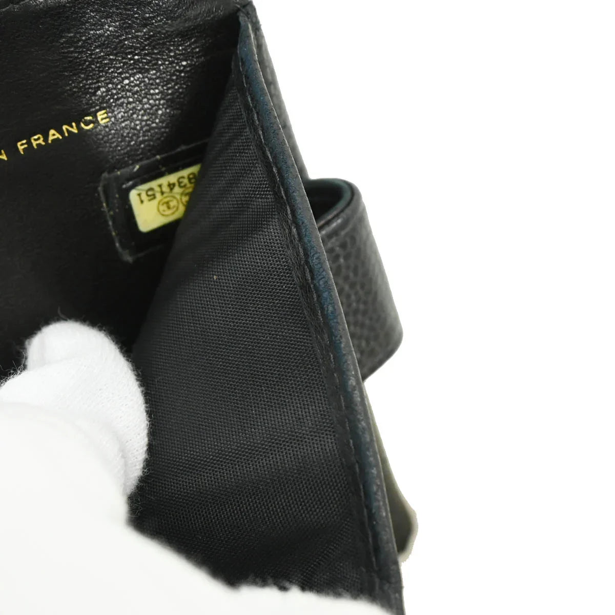 Chanel 2003-2004 Black Caviar Trifold Wallet