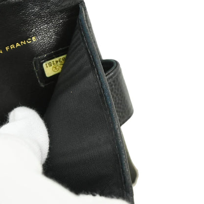 Chanel 2003-2004 Black Caviar Trifold Wallet