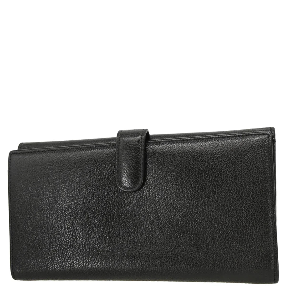 Chanel 2010-2011 Black Calfskin Camellia Long Wallet