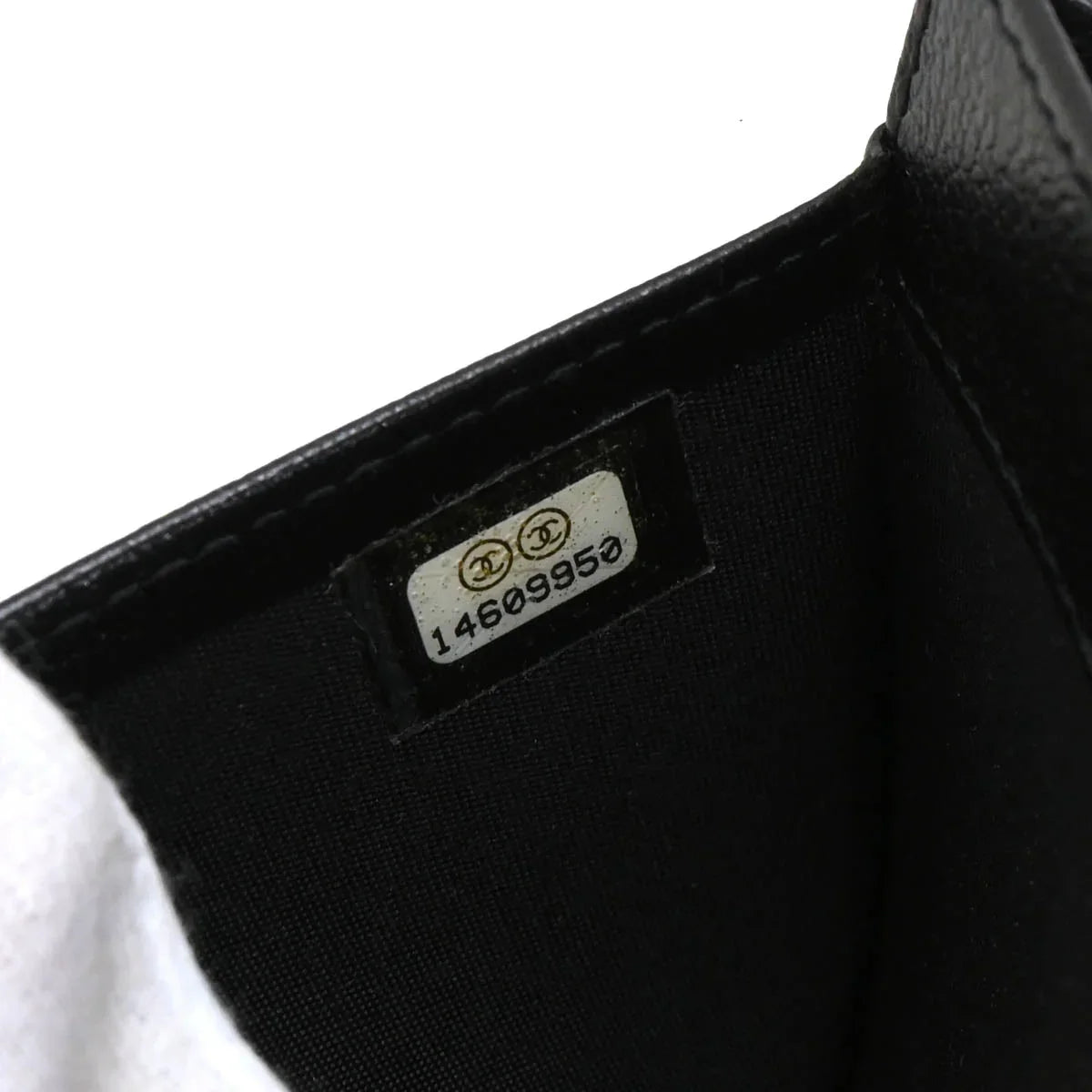 Chanel 2010-2011 Black Calfskin Camellia Long Wallet