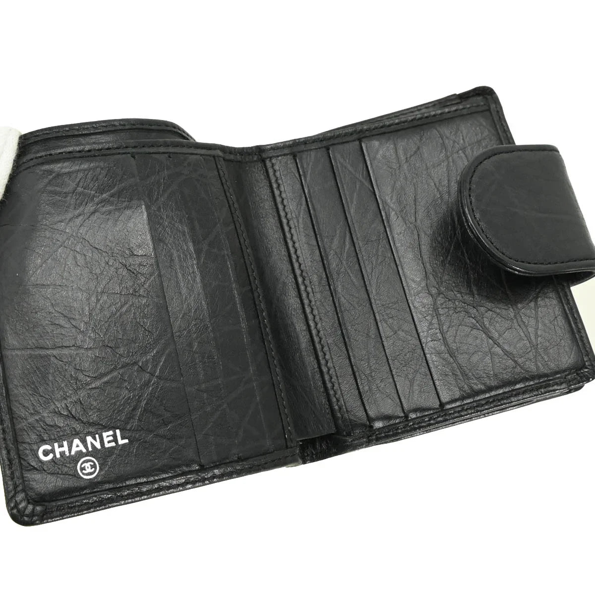 Chanel 2008-2009 Black Calfskin Cambon Ligne Wallet