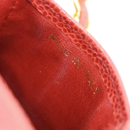 Chanel Red Caviar Chain Shoulder Phone Case