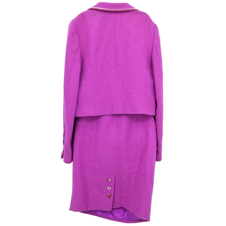 Chanel 1996 Setup Suit Jacket Skirt Purple #38