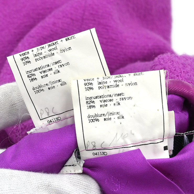 Chanel 1996 Setup Suit Jacket Skirt Purple #38