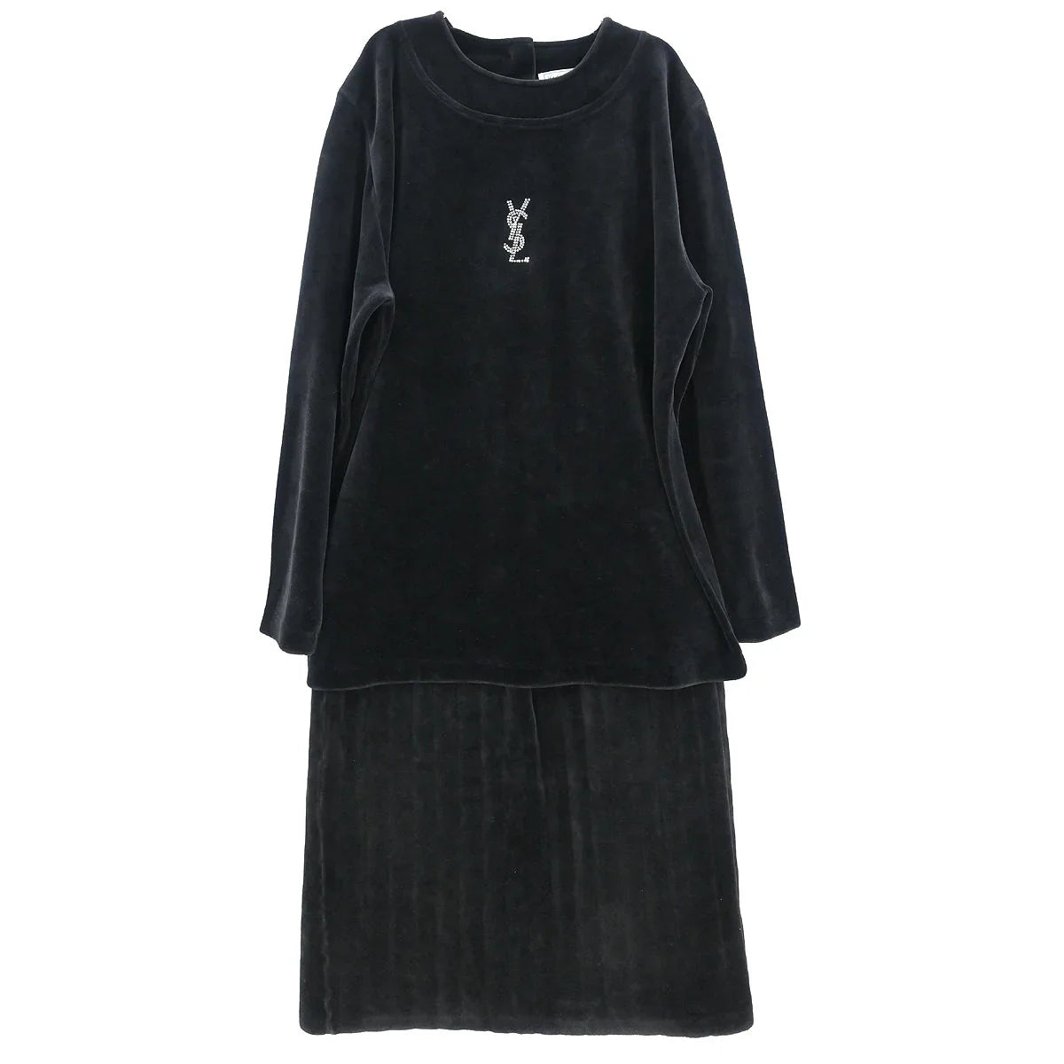 Yves Saint Laurent Setup Suit Top Skirt Black #L