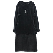 Yves Saint Laurent Setup Suit Top Skirt Black #L