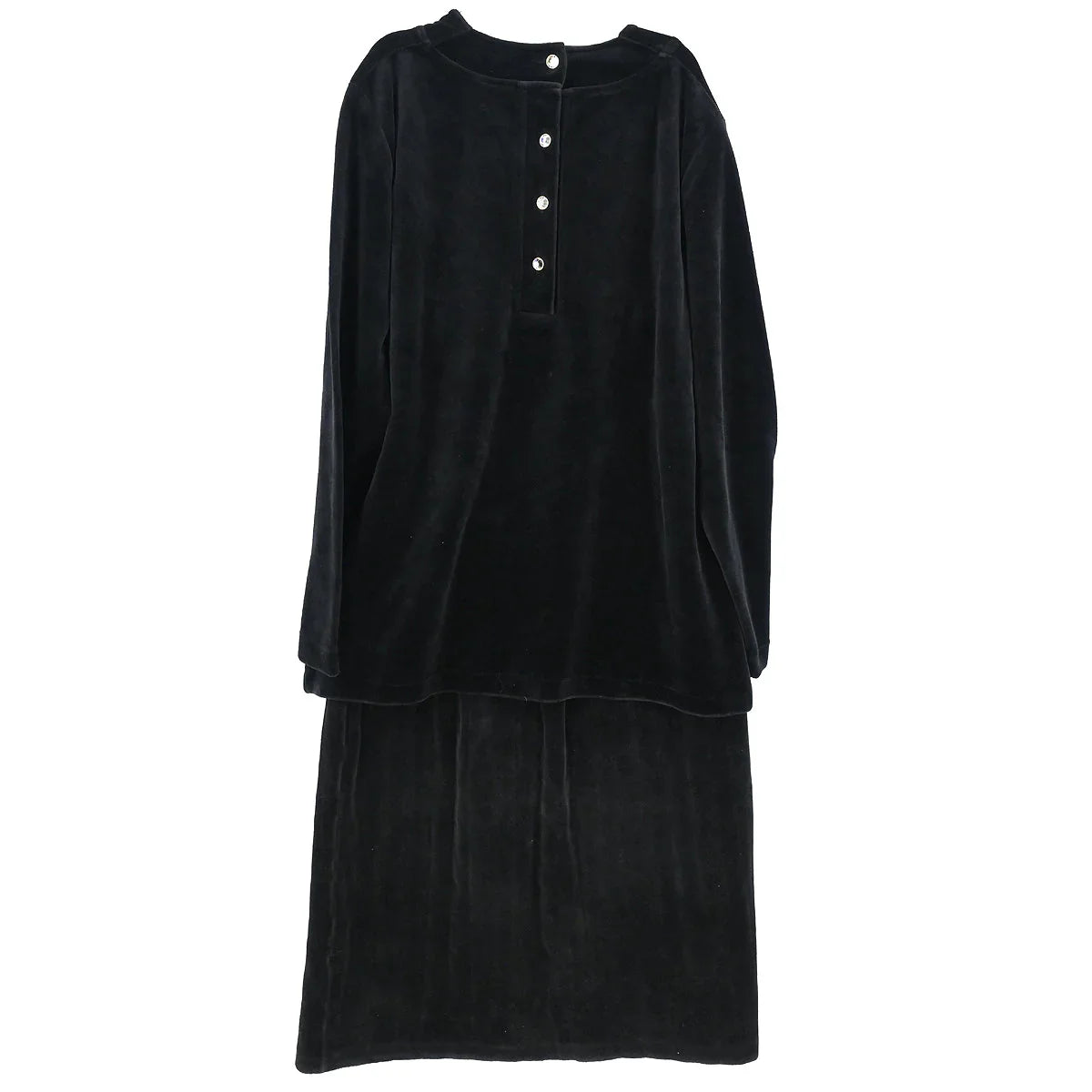 Yves Saint Laurent Setup Suit Top Skirt Black #L