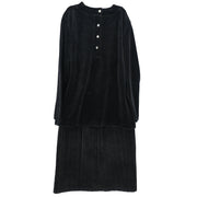 Yves Saint Laurent Setup Suit Top Skirt Black #L