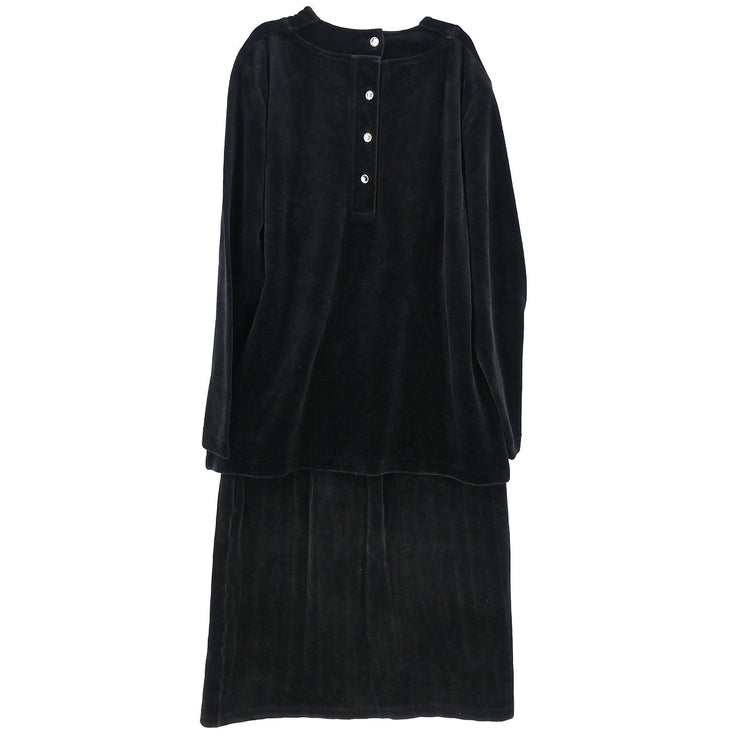 Yves Saint Laurent Setup Suit Top Skirt Black #L