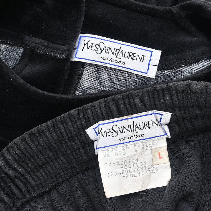 Yves Saint Laurent Setup Suit Top Skirt Black #L