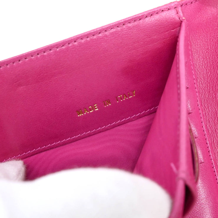 Chanel 1997-1999 Pink Caviar Long Trifold Wallet Purse