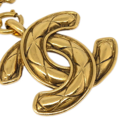 Chanel Gold Quilted CC Chain Pendant Necklace 3860