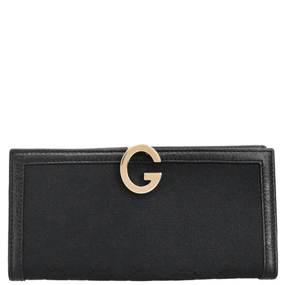 Gucci Black Canvas GG Bifold Wallet