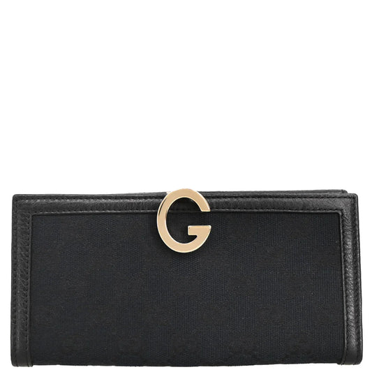 Gucci Black Canvas GG Bifold Wallet