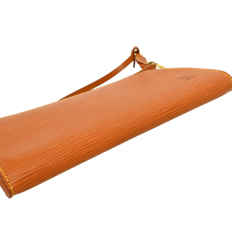 人気 ブランド チェック Brown 2001 Vuitton Louis Epi Pouch 24 Accessoires Pochette バッグ