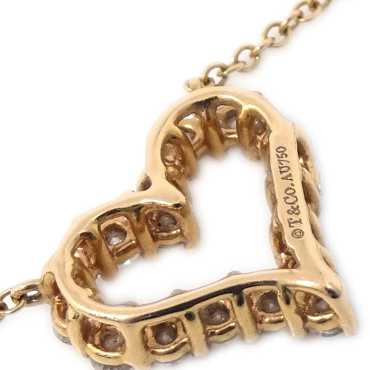 Tiffany & Co. Sentimental Heart Pendant Necklace AU750 Diamond